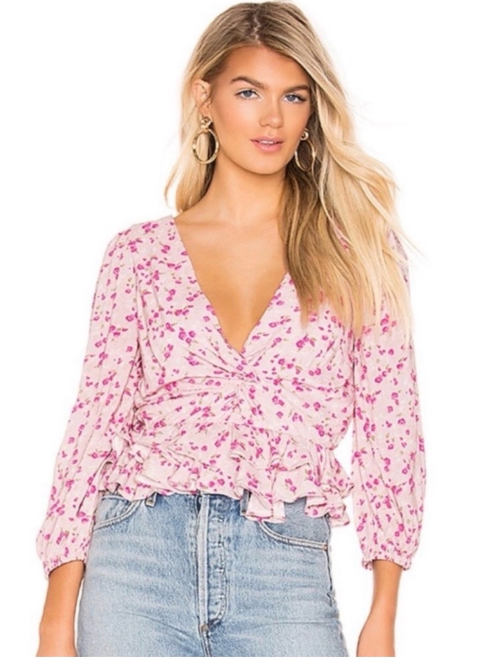 Majorelle Chrissa top in mauve ditsy